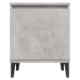 Mesitas de noche con patas de metal gris hormigón 40x30x50 cm de vidaXL, Mesitas de noche - Ref: Foro24-805842, Precio: 57,34...