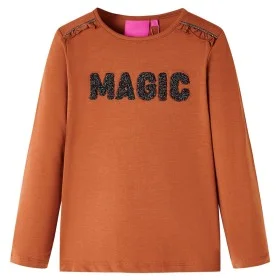 Camiseta infantil de manga larga color coñac 116 de , Camisetas para niños - Ref: Foro24-14266, Precio: 8,77 €, Descuento: %