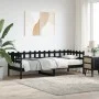 Solid black pine wood sofa bed 90x190 cm by , Beds and slatted bases - Ref: Foro24-840384, Price: 97,90 €, Discount: %