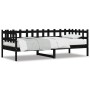 Sofá cama madera maciza de pino negro 90x190 cm de , Camas y somieres - Ref: Foro24-840384, Precio: 98,82 €, Descuento: %