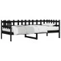 Solid black pine wood sofa bed 90x190 cm by , Beds and slatted bases - Ref: Foro24-840384, Price: 97,90 €, Discount: %