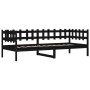 Sofá cama madera maciza de pino negro 90x190 cm de , Camas y somieres - Ref: Foro24-840384, Precio: 98,82 €, Descuento: %