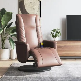 Brauner Massagesessel aus Kunstleder mit Fußstütze von , Sessel - Ref: Foro24-356514, Preis: 232,77 €, Rabatt: %