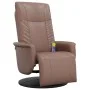 Sillón reclinable masaje con reposapiés cuero sintético marrón de , Sillones - Ref: Foro24-356514, Precio: 232,77 €, Descuent...