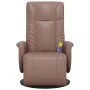 Sillón reclinable masaje con reposapiés cuero sintético marrón de , Sillones - Ref: Foro24-356514, Precio: 232,77 €, Descuent...