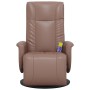 Sillón reclinable masaje con reposapiés cuero sintético marrón de , Sillones - Ref: Foro24-356514, Precio: 237,27 €, Descuent...