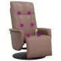 Sillón reclinable masaje con reposapiés cuero sintético marrón de , Sillones - Ref: Foro24-356514, Precio: 232,77 €, Descuent...