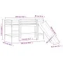 Cama alta de niños con tobogán madera maciza negra 90x190 cm de , Camas y somieres - Ref: Foro24-835912, Precio: 187,85 €, De...