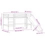 Cama alta de niños con tobogán madera maciza negra 90x190 cm de , Camas y somieres - Ref: Foro24-835912, Precio: 189,17 €, De...