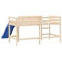 Cama alta para niños con tobogán madera maciza pino 80x200 cm de , Camas y somieres - Ref: Foro24-835904, Precio: 246,21 €, D...