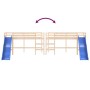 Cama alta para niños con tobogán madera maciza pino 80x200 cm de , Camas y somieres - Ref: Foro24-835904, Precio: 246,21 €, D...