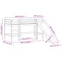 Cama alta para niños con tobogán madera maciza pino 80x200 cm de , Camas y somieres - Ref: Foro24-835904, Precio: 246,21 €, D...