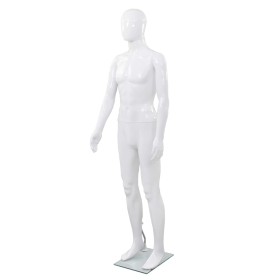 Maniquí de hombre completo base vidrio blanco brillante 185 cm de vidaXL, Maniquís - Ref: Foro24-142926, Precio: 198,04 €, De...