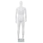 Maniquí de hombre completo base vidrio blanco brillante 185 cm de vidaXL, Maniquís - Ref: Foro24-142926, Precio: 198,04 €, De...