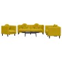 Juego de sofás con cojines 3 piezas terciopelo amarillo en Sofás | Comprar online en Foru.es