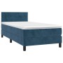 Cama box spring con colchón terciopelo azul oscuro 90x190 cm de , Camas y somieres - Ref: Foro24-3141339, Precio: 286,99 €, D...