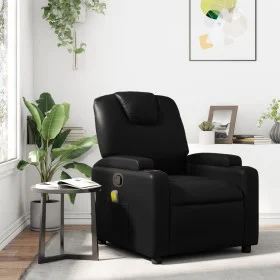 Black synthetic leather reclining massage chair by , Armchairs - Ref: Foro24-372396, Price: 218,34 €, Discount: %