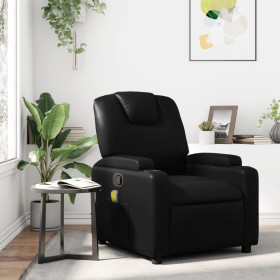Sillón de masaje reclinable cuero sintético negro de , Sillones - Ref: Foro24-372396, Precio: 203,17 €, Descuento: %