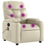 Sillón reclinable de masaje cuero sintético crema de , Sillones - Ref: Foro24-372473, Precio: 238,14 €, Descuento: %