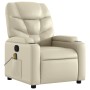 Sillón reclinable de masaje cuero sintético crema de , Sillones - Ref: Foro24-372473, Precio: 238,14 €, Descuento: %