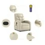 Sillón reclinable de masaje cuero sintético crema de , Sillones - Ref: Foro24-372473, Precio: 234,20 €, Descuento: %