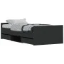 Bed frame with black headboard and footboard 90x190 cm by , Beds and slatted bases - Ref: Foro24-3203811, Price: 200,26 €, Di...