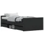 Estructura de cama con cabecero piecero negro 90x190 cm de , Camas y somieres - Ref: Foro24-3203811, Precio: 200,26 €, Descue...