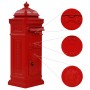 Buzón de columna de aluminio estilo vintage inoxidable rojo de vidaXL, Buzones de correo - Ref: Foro24-43891, Precio: 403,23 ...