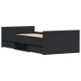 Estructura de cama con cabecero piecero negro 90x190 cm de , Camas y somieres - Ref: Foro24-3203811, Precio: 200,26 €, Descue...