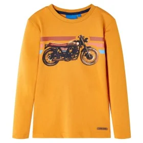 Children's long-sleeved t-shirt in ocher color 116 by , Kids T-shirts - Ref: Foro24-12641, Price: 8,75 €, Discount: %