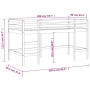 Cama alta de niños escalera madera maciza pino negra 90x200 cm de , Camas y somieres - Ref: Foro24-835900, Precio: 182,73 €, ...