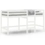 Cama alta de niños con escalera madera maciza blanca 90x200 cm de , Camas y somieres - Ref: Foro24-835893, Precio: 179,96 €, ...