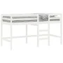 Cama alta de niños con escalera madera maciza blanca 90x200 cm de , Camas y somieres - Ref: Foro24-835893, Precio: 179,96 €, ...