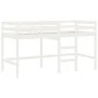 Cama alta de niños con escalera madera maciza blanca 90x200 cm de , Camas y somieres - Ref: Foro24-835893, Precio: 179,96 €, ...