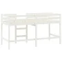 Cama alta de niños con escalera madera maciza blanca 90x200 cm de , Camas y somieres - Ref: Foro24-835893, Precio: 179,96 €, ...