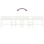 Cama alta de niños con escalera madera maciza blanca 90x200 cm de , Camas y somieres - Ref: Foro24-835893, Precio: 179,96 €, ...