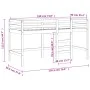 Cama alta de niños con escalera madera maciza blanca 90x200 cm de , Camas y somieres - Ref: Foro24-835893, Precio: 179,96 €, ...