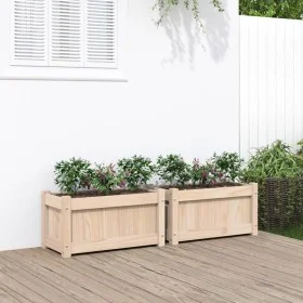 Jardineras de exterior 2 unidades madera maciza de pino de , Maceteros y jardineras - Ref: Foro24-837440, Precio: 65,61 €, De...