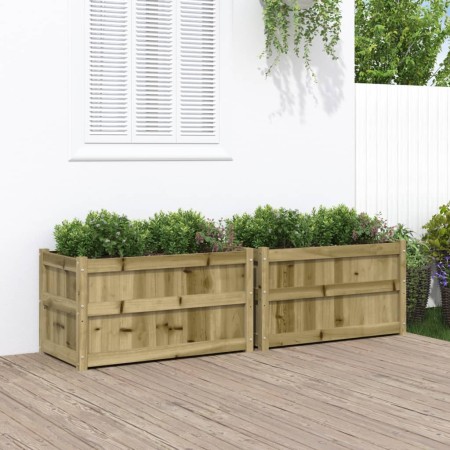 Jardineras de exterior 2 unidades madera impregnada de pino de , Maceteros y jardineras - Ref: Foro24-837468, Precio: 154,53 ...