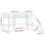 Cama alta de niños con tobogán madera maciza negra 90x200 cm de , Camas y somieres - Ref: Foro24-835909, Precio: 242,22 €, De...