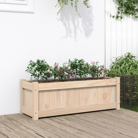 Jardinera de madera maciza de pino 90x31x31 cm de , Maceteros y jardineras - Ref: Foro24-837449, Precio: 44,83 €, Descuento: %