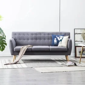 Sofá de 3 plazas tapizado de tela gris claro 172x70x82 cm de , Sofás - Ref: Foro24-247129, Precio: 256,01 €, Descuento: %
