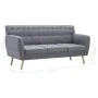 Sofá de 3 plazas tapizado de tela gris claro 172x70x82 cm de , Sofás - Ref: Foro24-247129, Precio: 256,01 €, Descuento: %