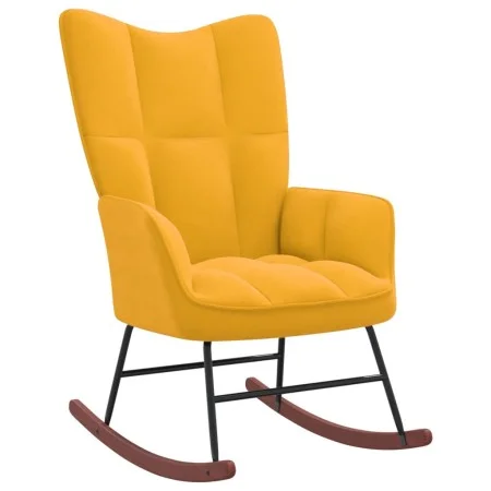Senfgelber Schaukelstuhl aus Samt von , Schaukelstühle - Ref: Foro24-328146, Preis: 108,15 €, Rabatt: %