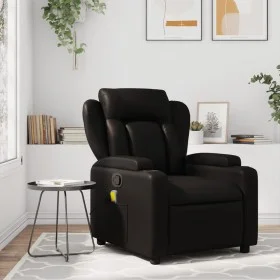 Sillón de masaje reclinable cuero sintético negro de , Sillones - Ref: Foro24-372434, Precio: 248,13 €, Descuento: %