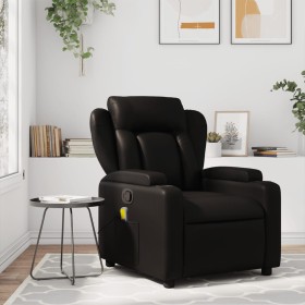 Sillón de masaje reclinable cuero sintético negro de , Sillones - Ref: Foro24-372434, Precio: 256,60 €, Descuento: %