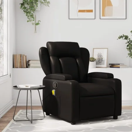 Sillón de masaje reclinable cuero sintético negro de , Sillones - Ref: Foro24-372434, Precio: 248,13 €, Descuento: %