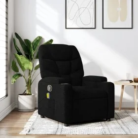 Black fabric massage recliner by , Armchairs - Ref: Foro24-372455, Price: 203,30 €, Discount: %