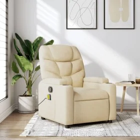 Reclining cream fabric massage chair by , Armchairs - Ref: Foro24-372462, Price: 237,97 €, Discount: %
