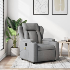 Sillón reclinable de masaje de tela gris claro de , Sillones - Ref: Foro24-372415, Precio: 264,54 €, Descuento: %